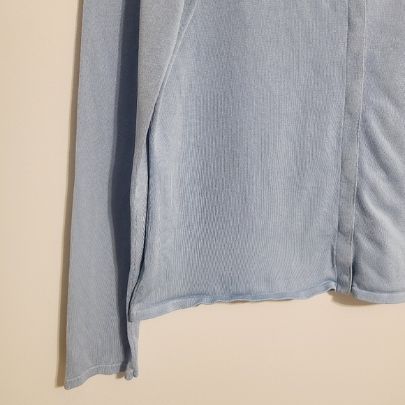 Ann Taylor | Women's Sky Blue Silk Blend Cardigan Sweater (Size Medium) - Picture 7 of 12